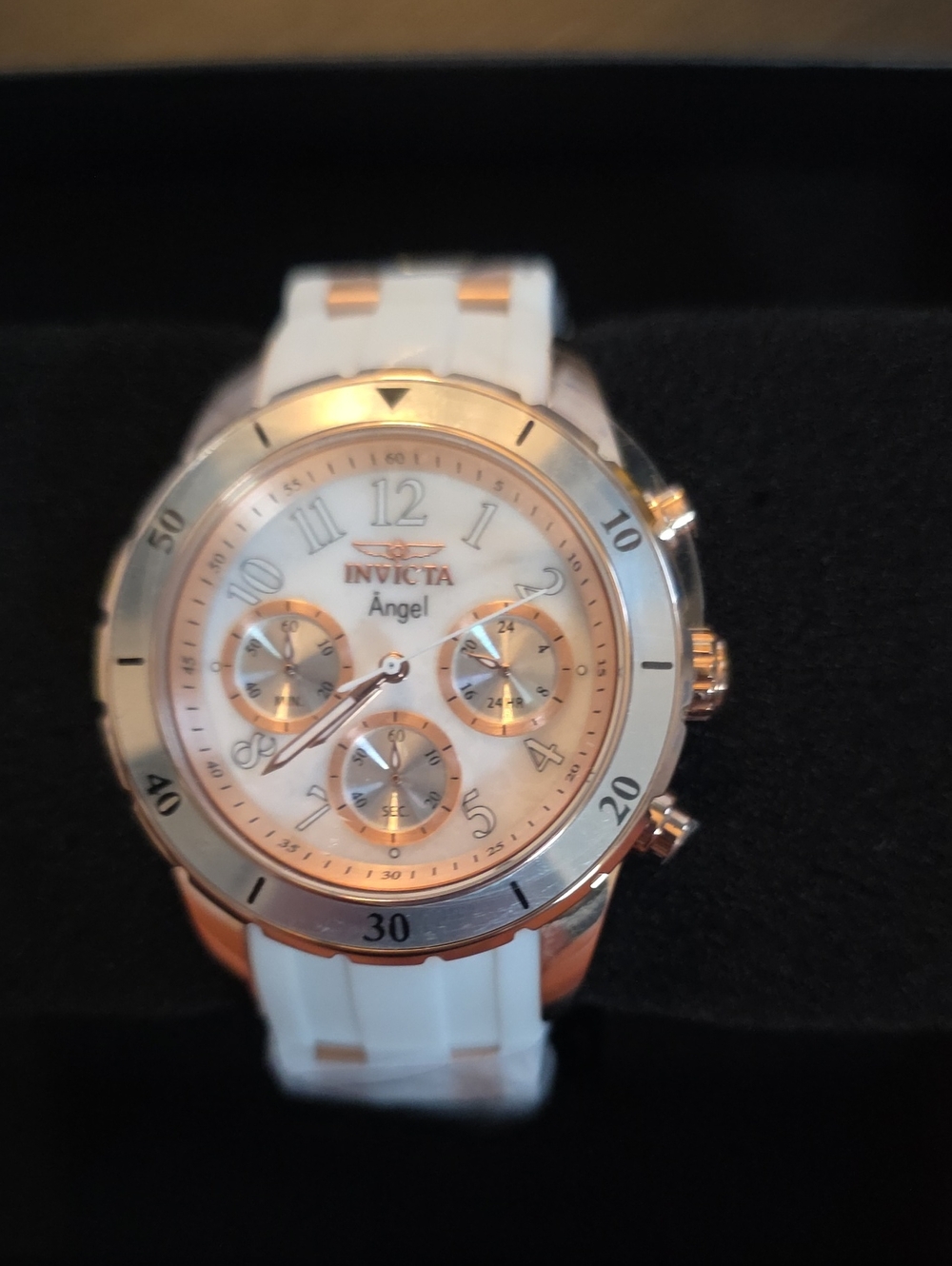 365. Invicta Angel Women's Watch - 40mm. Rose Gold. White (38755)